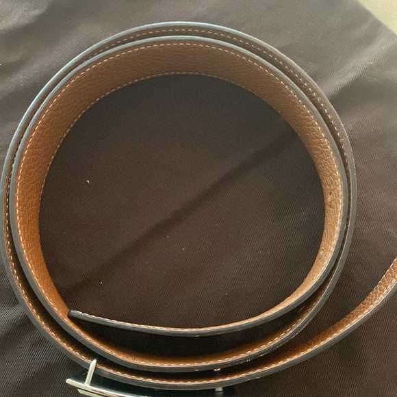 hermés black and brown leather reversible main image 12